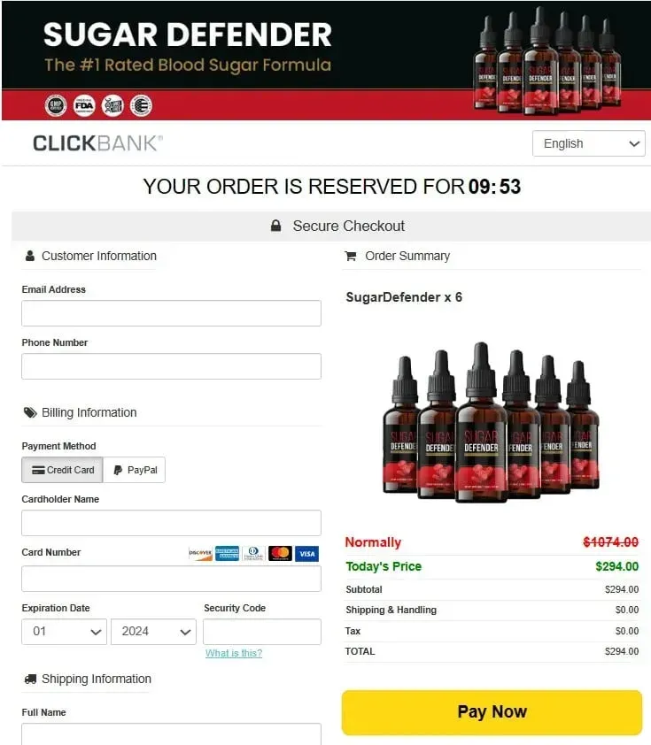 Sugar Defender Official Website Secure Order Page